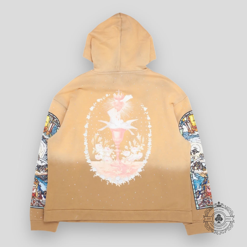 Who Decides War Chalice Embroidered Hooded Sweatshirt in Cream