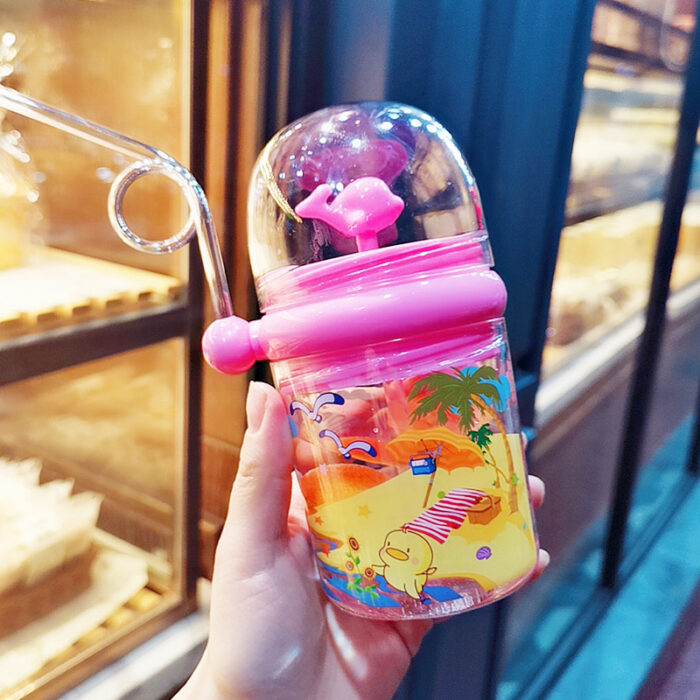 250ML Baby Water Bottle Cartoon Whale Children Cup Baby Feeding Bottle Straw Water Cup Outdoor Portable Cup with Straw - Each (Random Color) - Image 11