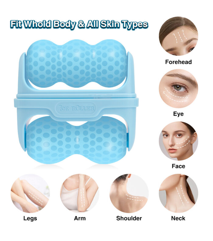 Cool Roller For Face Reusable Facial Roller With Double Head Ice Facial Roller For Brighten Complexion - Image 2