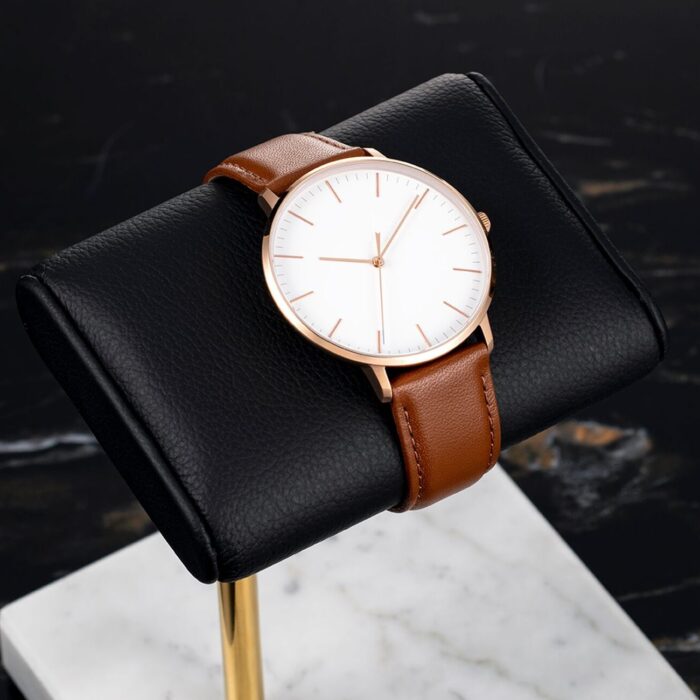 High Quality Leather Straps Stylish Analog Wrist Watch - Without Box - Image 2