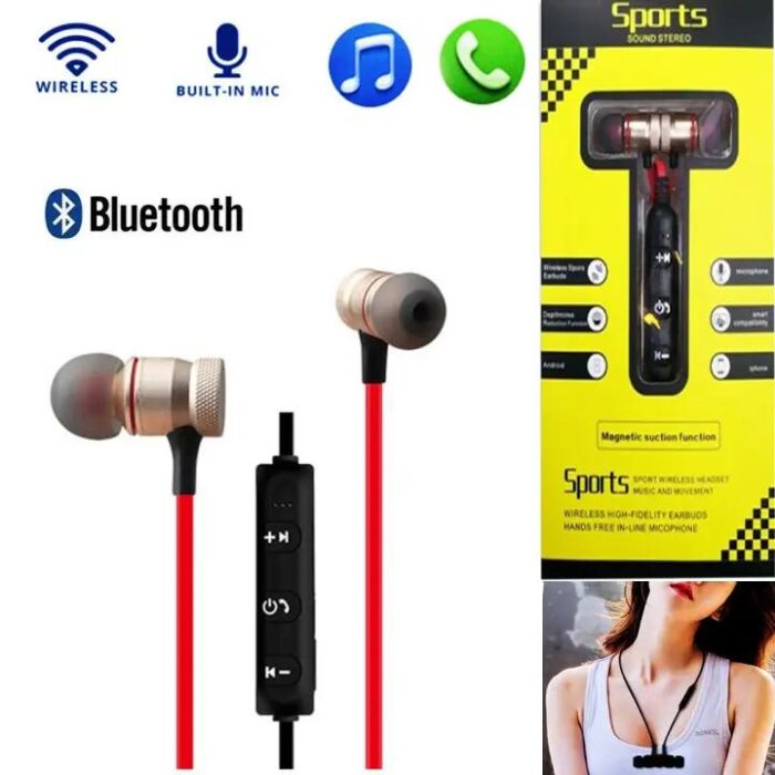 Universal Original Wireless Magnetic black Suction Function Wireless Earbuds Bluetooth handfree - Image 2