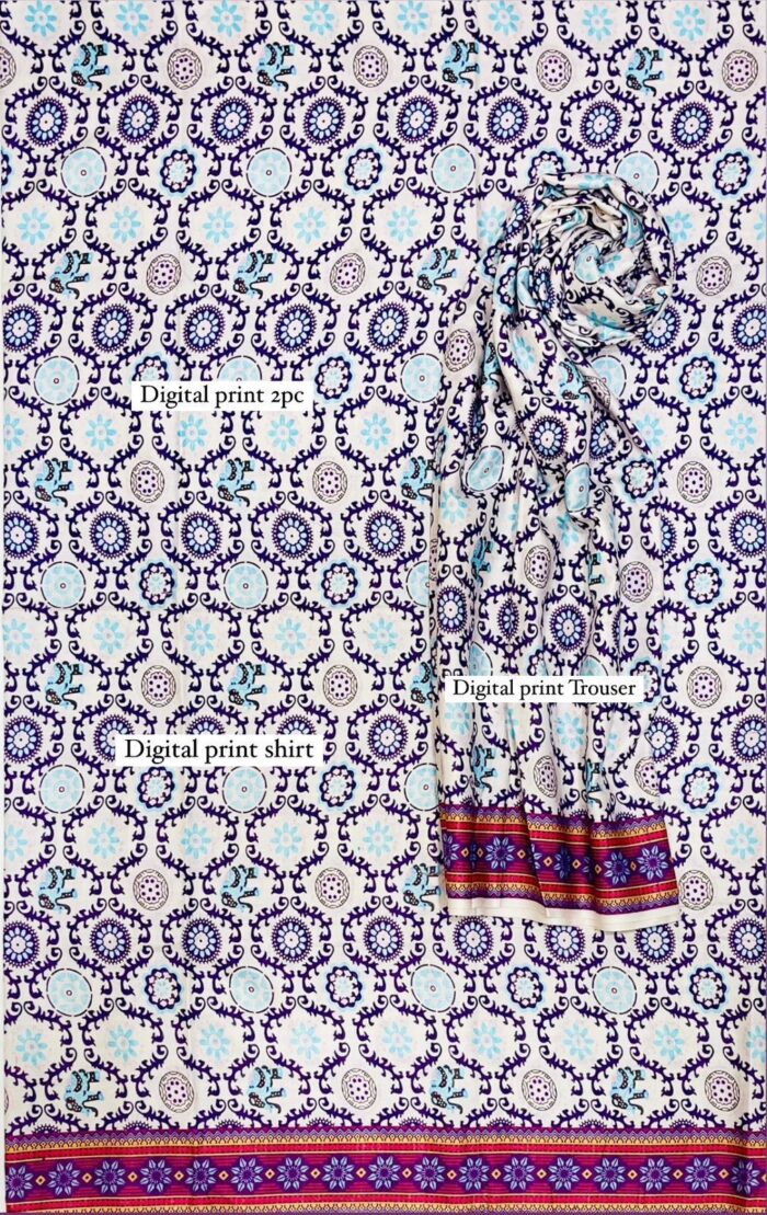 Digital LAWN Digital Print Shirt & Dyed Trouser - Image 2
