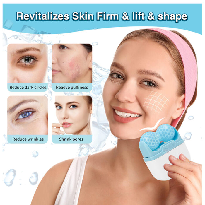Cool Roller For Face Reusable Facial Roller With Double Head Ice Facial Roller For Brighten Complexion - Image 4