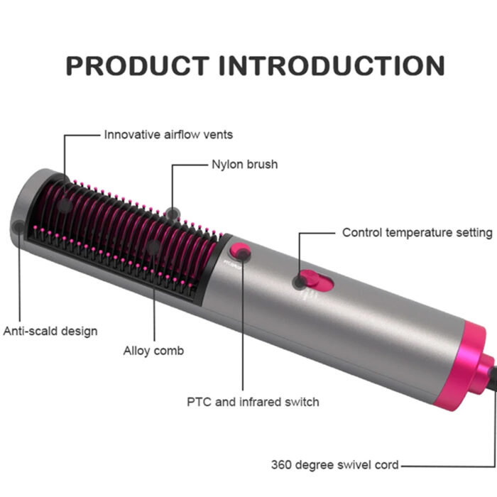 One Step Hair Blow Dryer Hot Air Brush fast Hair Dryer 4 in 1 Negative Ions Hair Salon Volumizer Straightener Curler Styler Comb - Image 11
