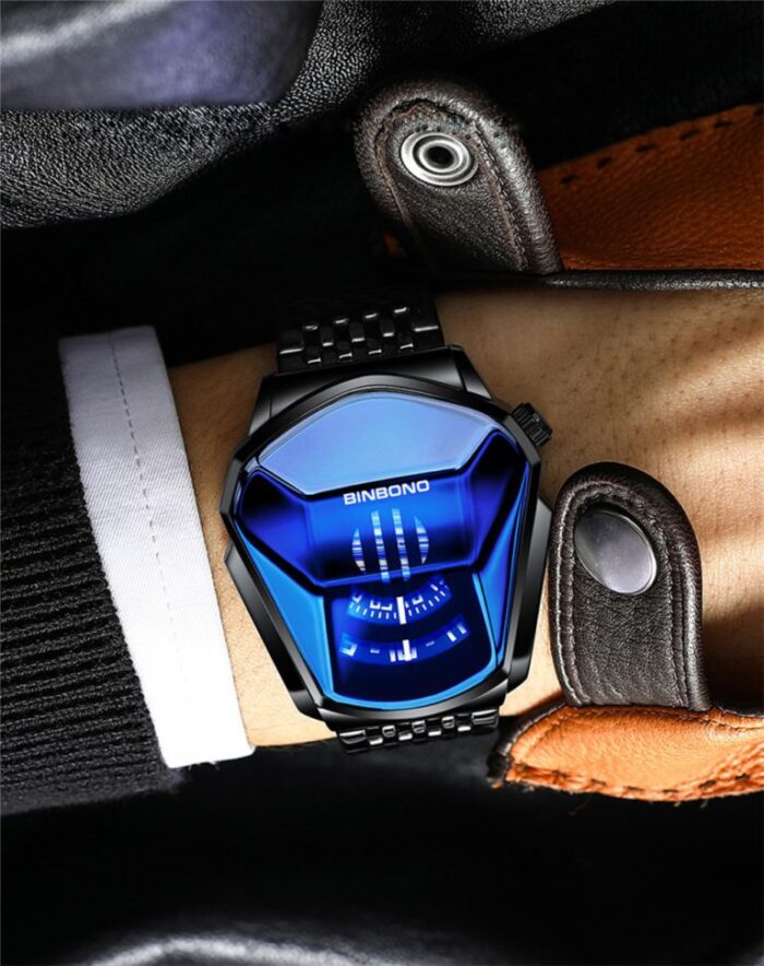 BINBOND Men's Watch Black Technology Student Locomotive Trend Men's Casual Quartz Watch without box (Random colour) - Image 9