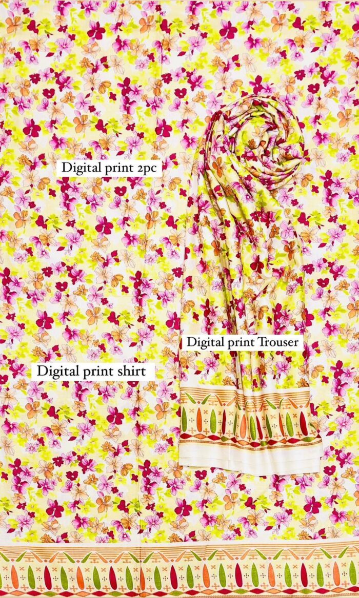 Digital LAWN Digital Print Shirt & Dyed Trouser - Image 2