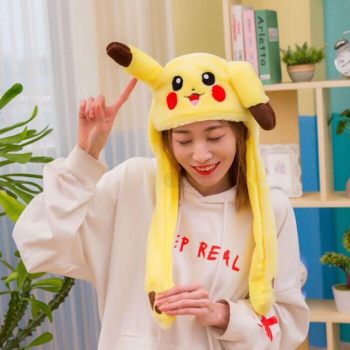Kawaii Plush Moving Rabbit Ears Hat Lovely Luminous/No Light Kids Plush Hand Pinch Cap Moving Ears Hat with Earflap Girls Gift - Image 5