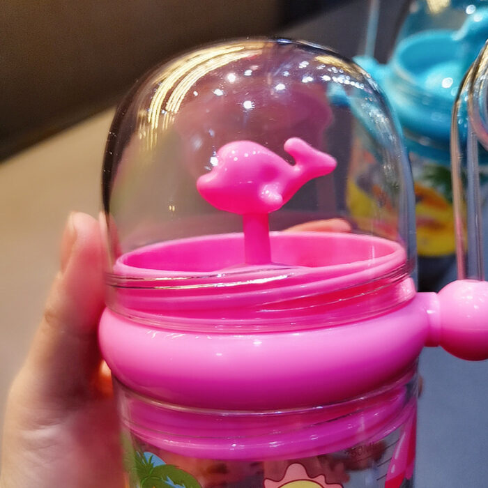 250ML Baby Water Bottle Cartoon Whale Children Cup Baby Feeding Bottle Straw Water Cup Outdoor Portable Cup with Straw - Each (Random Color) - Image 10