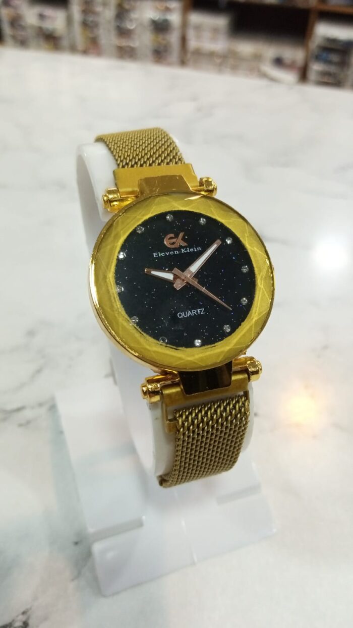 Fashion Eleven Klein Watch in Goden and White Color Round Dial for Women - Image 5