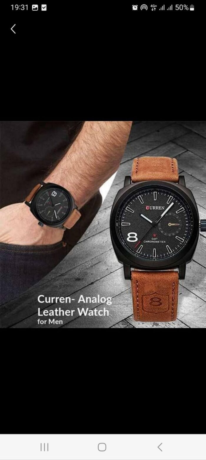 CURREN Leather Sports Watches Army Military Analog Quartz Wrist Watch Classic Fashion - Image 3