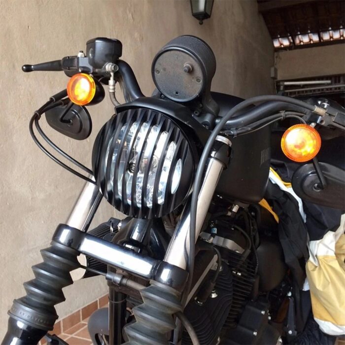Head light beam round shape tail back light stop running light and Grap-4 piece grill indicator set cafe racer vintage style for 70cc cg125 all bikes universal fitting - Image 5