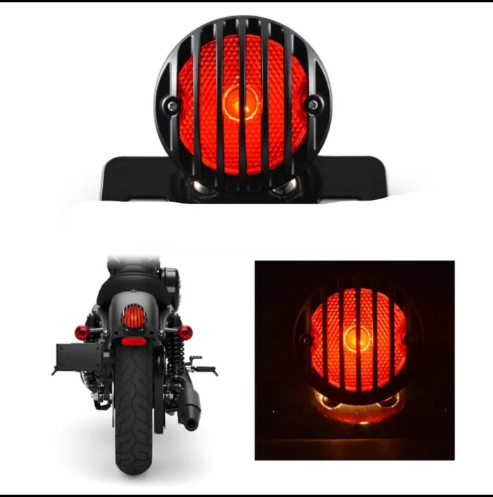 Head light beam round shape tail back light stop running light and Grap-4 piece grill indicator set cafe racer vintage style for 70cc cg125 all bikes universal fitting - Image 4