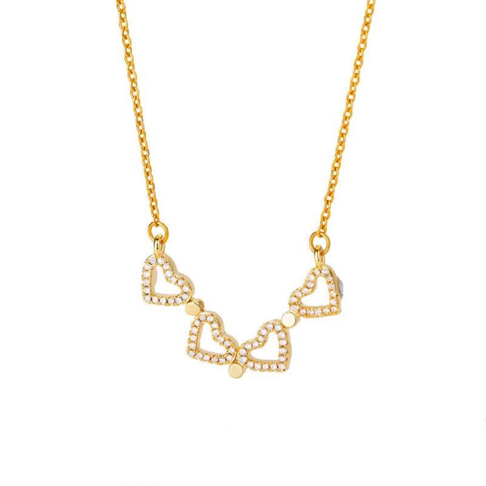 Retro Magnetic Folding Heart-Shaped Four-leaf Clover Pendant Necklace (Random Color) - Each - Image 11