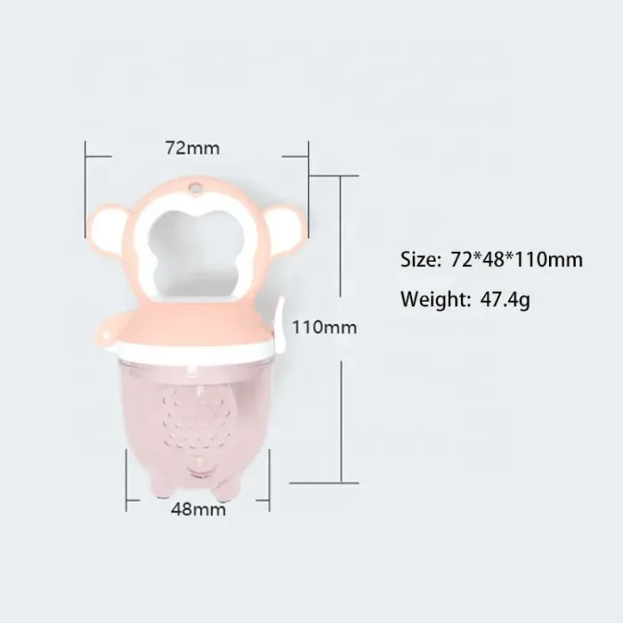 BPA-Free Monkey Shape Newborn Kids Pacifier Fresh Food Nibble Baby Pacifiers Feeder Silicone Fruit Pacifier - Each - Image 5