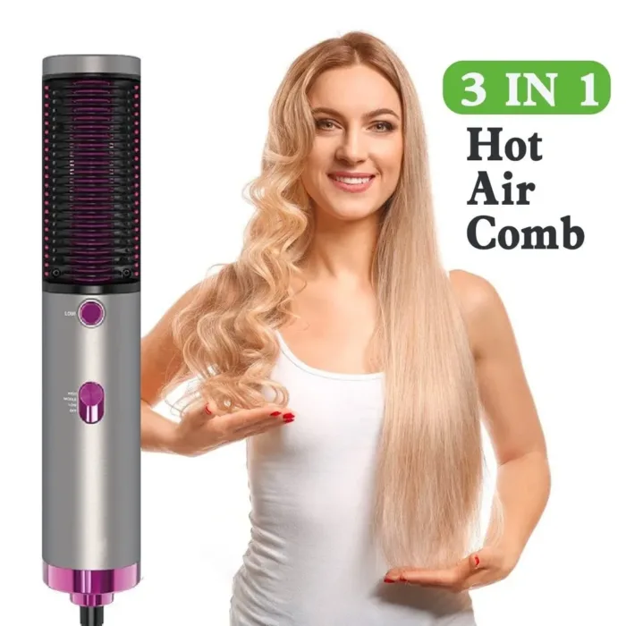 One Step Hair Blow Dryer Hot Air Brush fast Hair Dryer 4 in 1 Negative Ions Hair Salon Volumizer Straightener Curler Styler Comb - Image 2