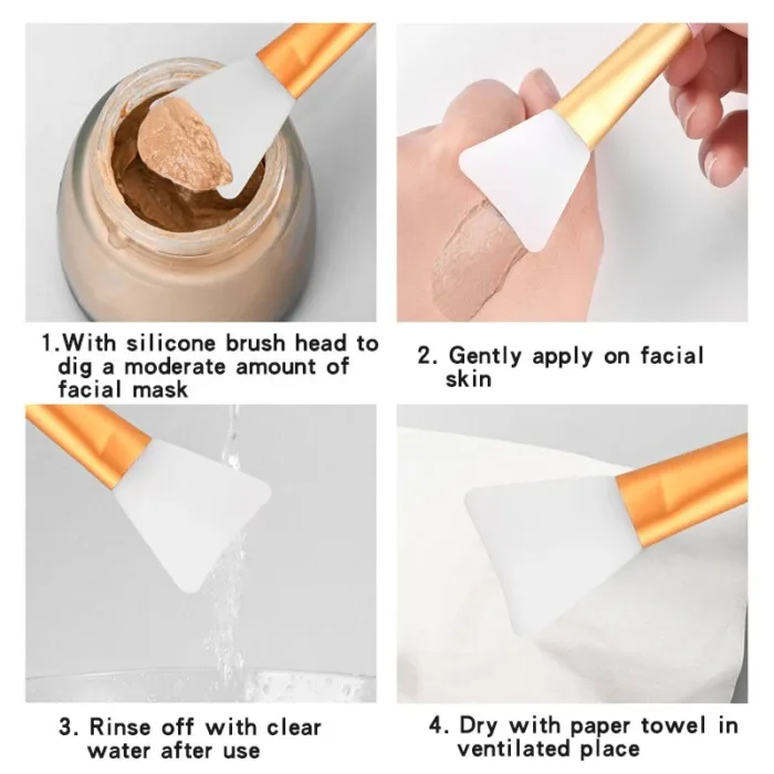 Silicone Facial Mask Brush Single Package Facial Mask Stick Mud Film Brush Soft Head Beauty Tools Makeup Brush Beauty Brush - Each - Image 5