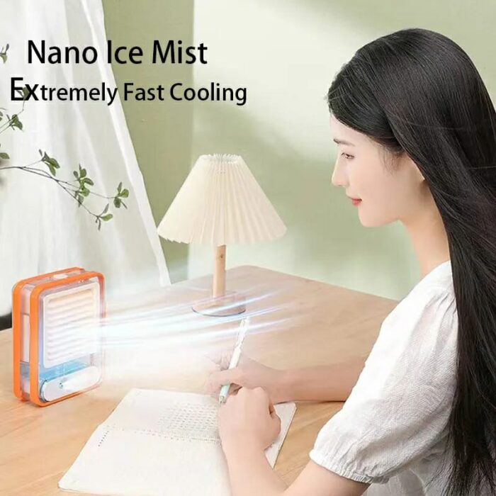 Portable Desktop Air Conditioner USB Mini Air Cooler Fan Water Cooling Fan with Speed Spray Humidifier Purifier for Car Home - Image 2