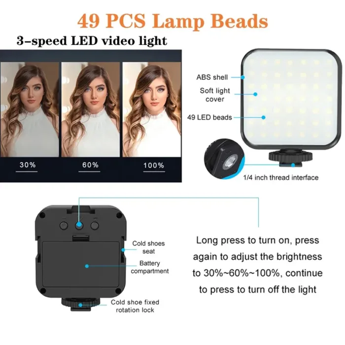 Vlogging Video Making Kit - Phone Mount Photographic Lighting Smartphone Video Kit Microphone LED Selfie Tripod Recording Handle Portable Stabilizer Bracket - Image 5