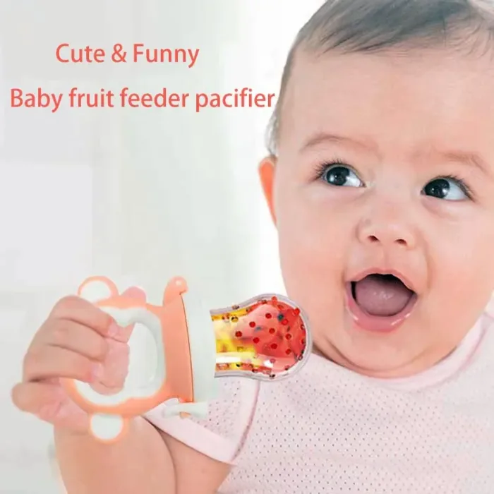 BPA-Free Monkey Shape Newborn Kids Pacifier Fresh Food Nibble Baby Pacifiers Feeder Silicone Fruit Pacifier - Each