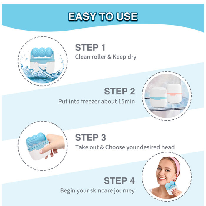 Cool Roller For Face Reusable Facial Roller With Double Head Ice Facial Roller For Brighten Complexion - Image 6